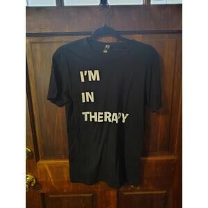 Next Level Apparel "I'm In Therapy" Black Graphic Tee Size Small